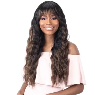 Glamourtress, wigs, weaves, braids, half wigs, full cap, hair, lace front, hair extension, nicki minaj style, Brazilian hair, crochet, hairdo, wig tape, remy hair, Lace Front Wigs, Remy Hair, Human Hair, Freetress Equal Synthetic Arched Bang Wig - A 002