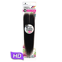 Glamourtress, wigs, weaves, braids, half wigs, full cap, hair, lace front, hair extension, nicki minaj style, Brazilian hair, crochet, hairdo, wig tape, remy hair, Shake N Go IBIZA 100% Virgin Human Hair 2.25" x 4.5" HD Lace Closure - STRAIGHT 12