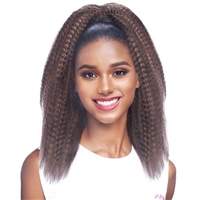 Glamourtress, wigs, weaves, braids, half wigs, full cap, hair, lace front, hair extension, nicki minaj style, Brazilian hair, crochet, hairdo, wig tape, remy hair, Lace Front Wigs, Remy Hair, Vanessa Synthetic Drawstring With Bundle Wrap Express Curl Pony