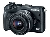 Canon EOS M6 24.2 MP Mirrorless Digital Camera - 1080p - Black - EF-M 15-45mm IS STM Lens