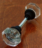 21300 - OCTAGONAL CRYSTAL KNOB W/ SOLID BRASS SHANK