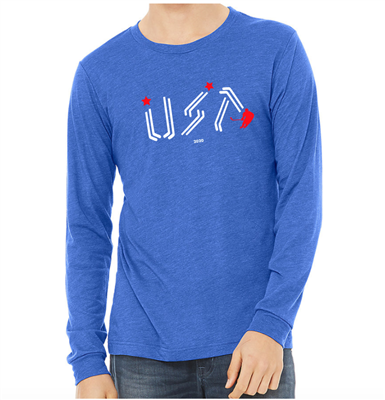 USA - STICKS TOGETHER Adult Long-Sleeve Royal