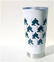 20.9 oz Hockey GOALIE Travel Tumbler - WHITE