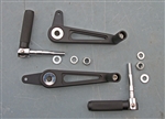 Black CNC Alloy Universal Folding Rear-set Foot Pegs and Levers Cafe Classic Flat ** BLACK **