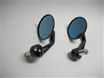 TEC Clamp-On CNC Round Bar End Mirrors - BLACK