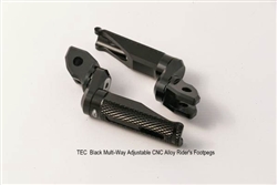 TEC  Black Multi-Way Adjustable CNC Alloy Rider's Footpegs