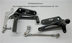 TEC Black Alloy Adjustable Triumph Rear-set Footpeg Kit