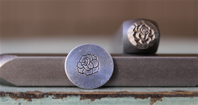 A Supply Guy Design - 6mm Rose Flower with No Stem Metal Design Stamp - SGCH-418