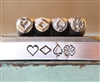 Supply Guy Design - 6mm (Spade, Heart, Club and Diamond) Card Symbol Metal Design 4 Stamp Set - SGCH-575564555557