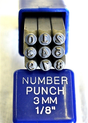 3mm Typewriter Font Metal Number Stamp Set - SGE-5N