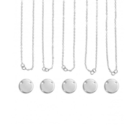 Impress Art Personal Impressions 15mm Large Circle Silver Plated 5 Necklace Metal Stamping Kit - 5 Pack - SGPI22 - 5