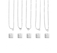 Impress Art Personal Impressions 11mm Square Silver Plated 5 Necklace Metal Stamping Kit - 5 Pack - SGPI26 - 5