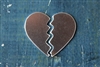 Aluminum 1 3/8" x 1 1/2" Broken Heart 18 Gauge Deburred Metal Stamping Blank - 1 Blank - SGSOL-MM05