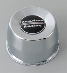 AMERICAN RACING CHROMED STEEL PUSH THRU CENTER CAP BLACK LOGO Part # 1425092