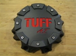 Tuff A.T. Flat Black Red Logo Wheel Rim Center Cap C6119-6CAP