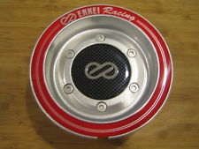 Enkei Racing CDR-9 RS6 RS5 Silver Red Ring Snap In Center Cap CC-074