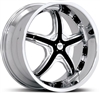 Ruff 931 Black Center Cap for Chrome Wheels