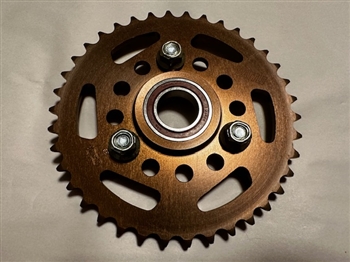 RS125/NSF250R/MD250H Sprocket with bearing carrier built in. Comes with Bolts and nuts to fit dampers. You will need the spacer and collar to complete install. BA25-01 and BA25-02
