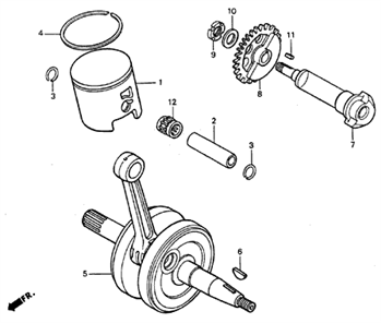 RS125 1995 up Crank and Piston parts - TEST Part