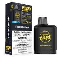 Level X Flavour Beast Boost Pod 20mL - Bussin Banana Iced 20mg