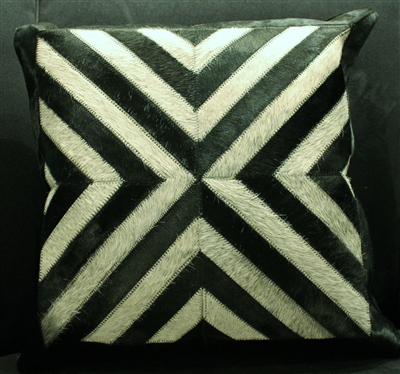 Black/Grey Cow Hide Pillow 18x18 MH25300