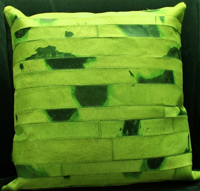 Green Cow Hide Pillow 18x18 MH25600