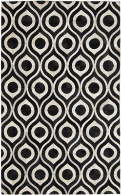 Black/Cream Cow Hide Rug MH-274