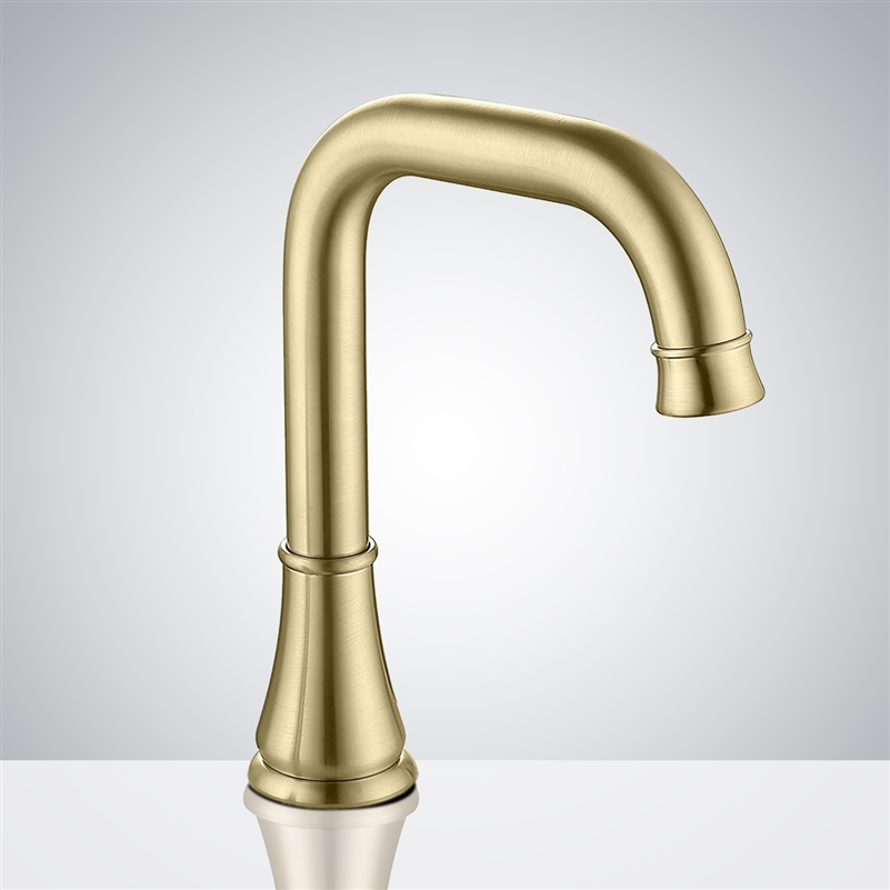 Fontana Commercial Brushed Gold Touchless Automatic Sensor Hands Free Faucet