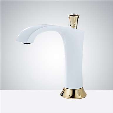 Fontana Commercial White and Gold Automatic Sensor Faucet