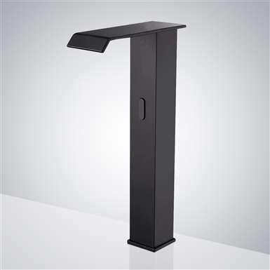 Fontana Matte Black Commercial Hands Free Deck Mount Sensor Faucet