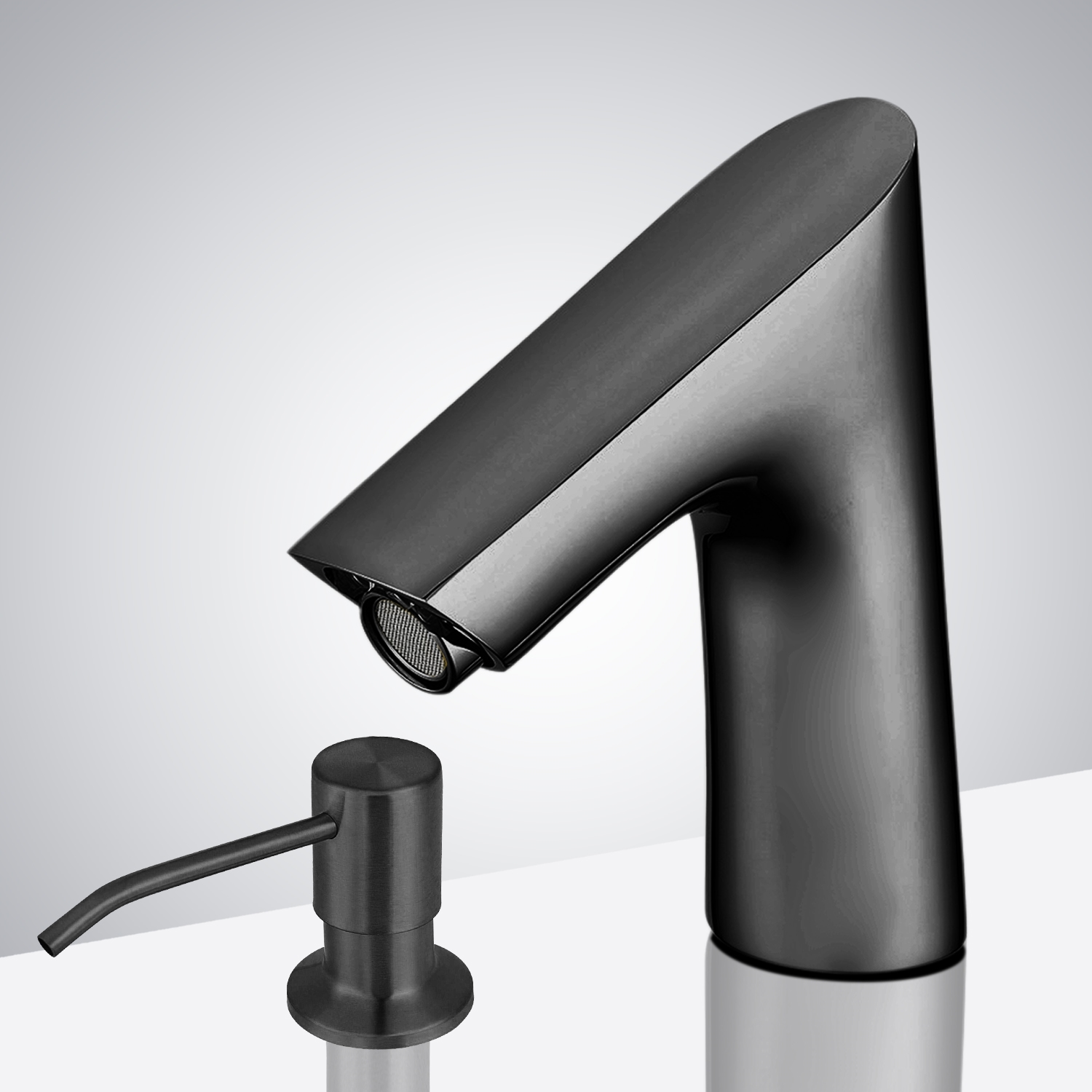 Fontana Commercial Matte Black Touchless Automatic Sensor Faucet & Manual Soap Dispenser