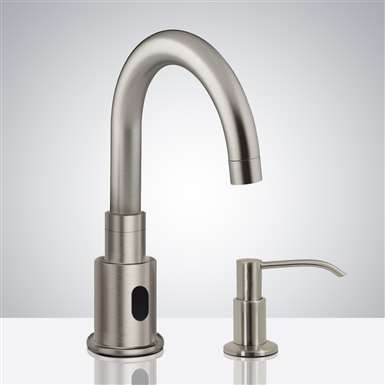 Fontana Commercial Brushed Nickel Touchless Automatic Sensor Faucet & Manual Soap Dispenser