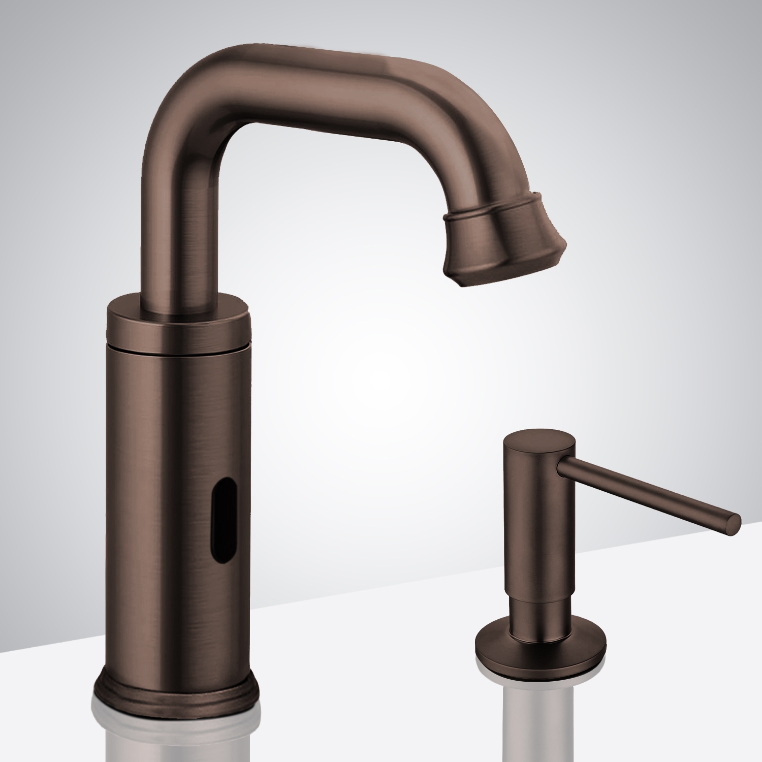 Fontana Commercial Oil Rubbed Bronze Touchless Automatic Sensor Faucet & Manual Soap Dispenser