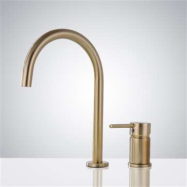 Fontana Commercial Brushed Gold Touch less Automatic Sensor Faucet & Manual Soap Dispenser