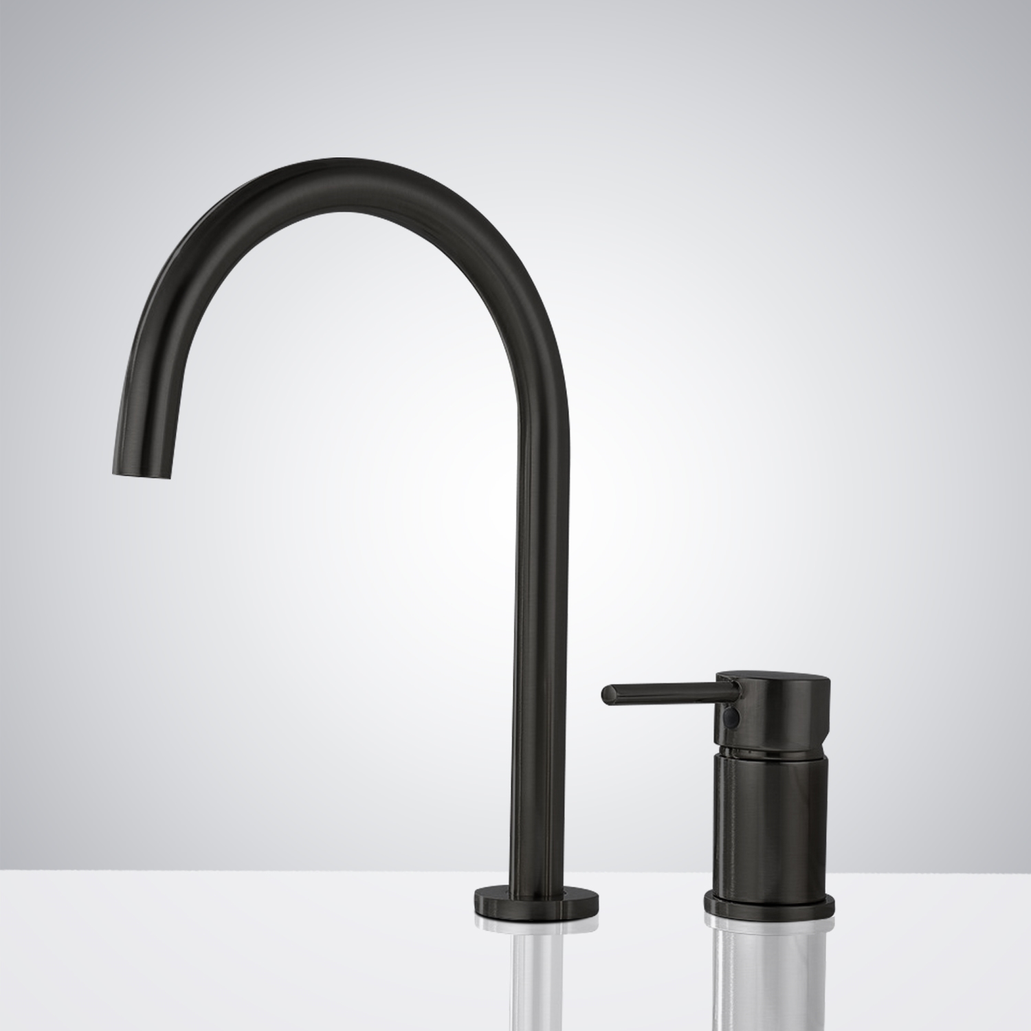 Fontana Commercial Matte Black Touch less Automatic Sensor Faucet & Manual Soap Dispenser