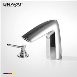 Bravat  Deck Mount Bright Chrome Automatic Sensor Faucet with Manual Soap Dispenser