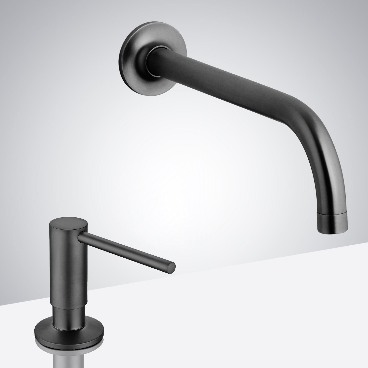 Fontana Commercial Matte Black Touchless Automatic Sensor Faucet & Manual Soap Dispenser