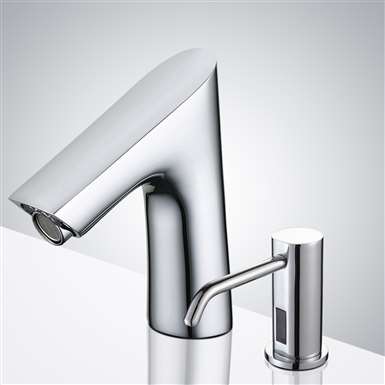 Fontana Cholet Chrome Finish Motion Sensor Faucet & Automatic Soap Dispenser for Restrooms