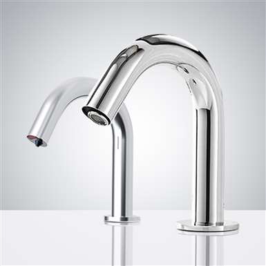 Fontana Dax Polished Chrome Finish Motion Sensor Faucet & Automatic Soap Dispenser for Restrooms