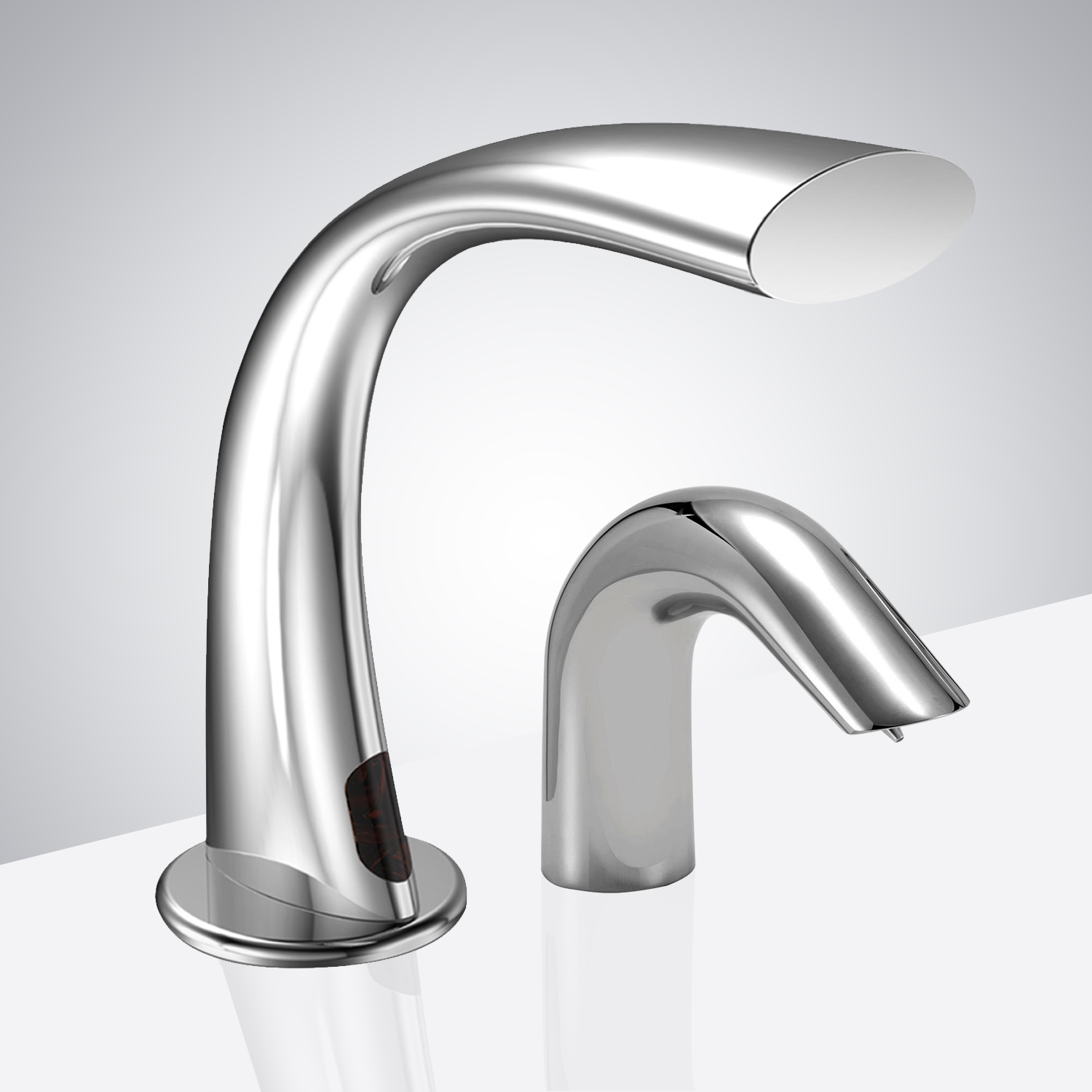 DUPLICATE Fontana Toulouse Chrome Finish Freestanding Automatic Commercial Sensor Faucet & Automatic Soap Dispenser