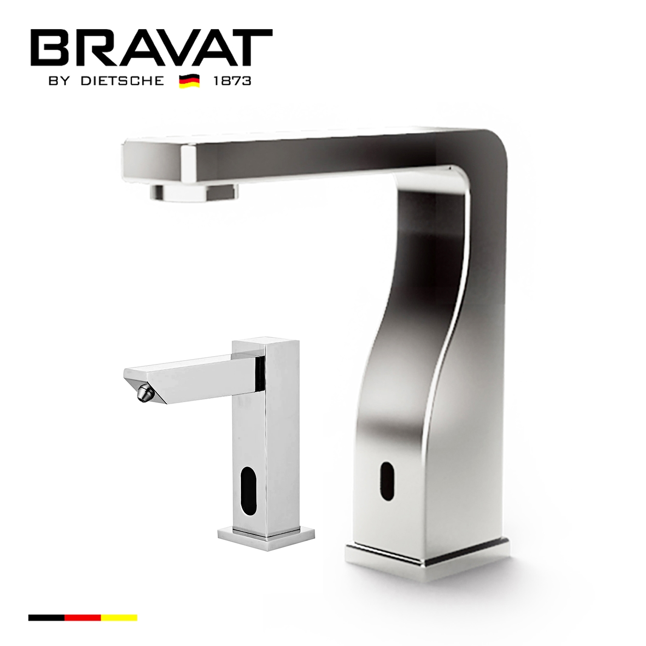 Fontana Carpi Chrome Freestanding Automatic Commercial Sensor Faucet & Automatic Soap Dispenser