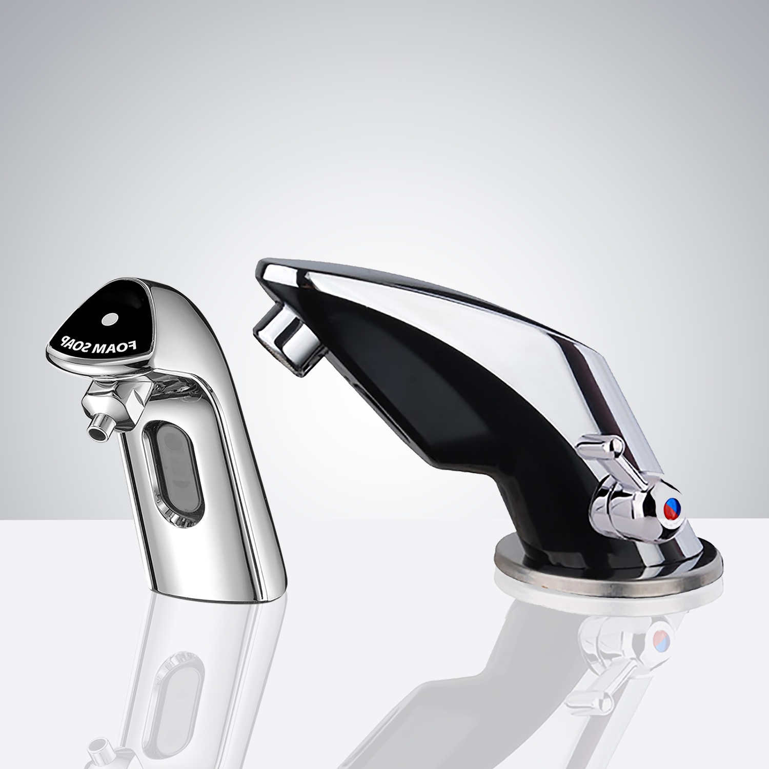 Fontana Le Havre Chrome Finish Motion Sensor Faucet & Automatic Soap Dispenser for Restrooms
