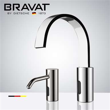 Fontana Bravat Freestanding Automatic Commercial Sensor Faucet & Automatic Soap Dispenser