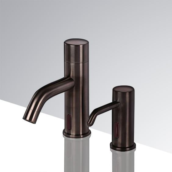 Fontana Creteil Motion Sensor Faucet & Automatic Soap Dispenser for Restrooms in Light Oil Rubbed Bronze