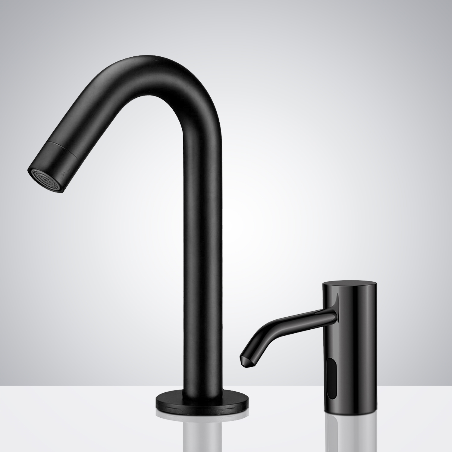 Fontana Marsala Black Finish Motion Sensor Faucet & Automatic Soap Dispenser for Restrooms