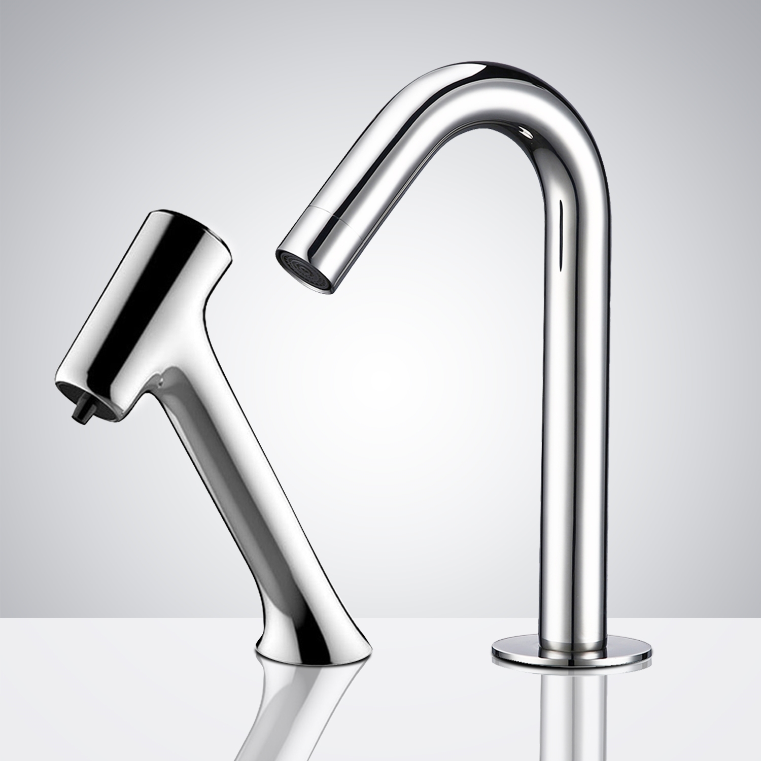 Fontana Deauville Chrome Motion Sensor Faucet & Automatic Soap Dispenser for Restrooms