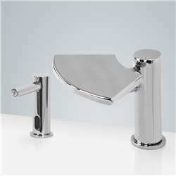 Fontana Deauville Chrome Hands-Free Motion Sensor Faucet & Automatic Liquid Foam Soap Dispenser for Restrooms