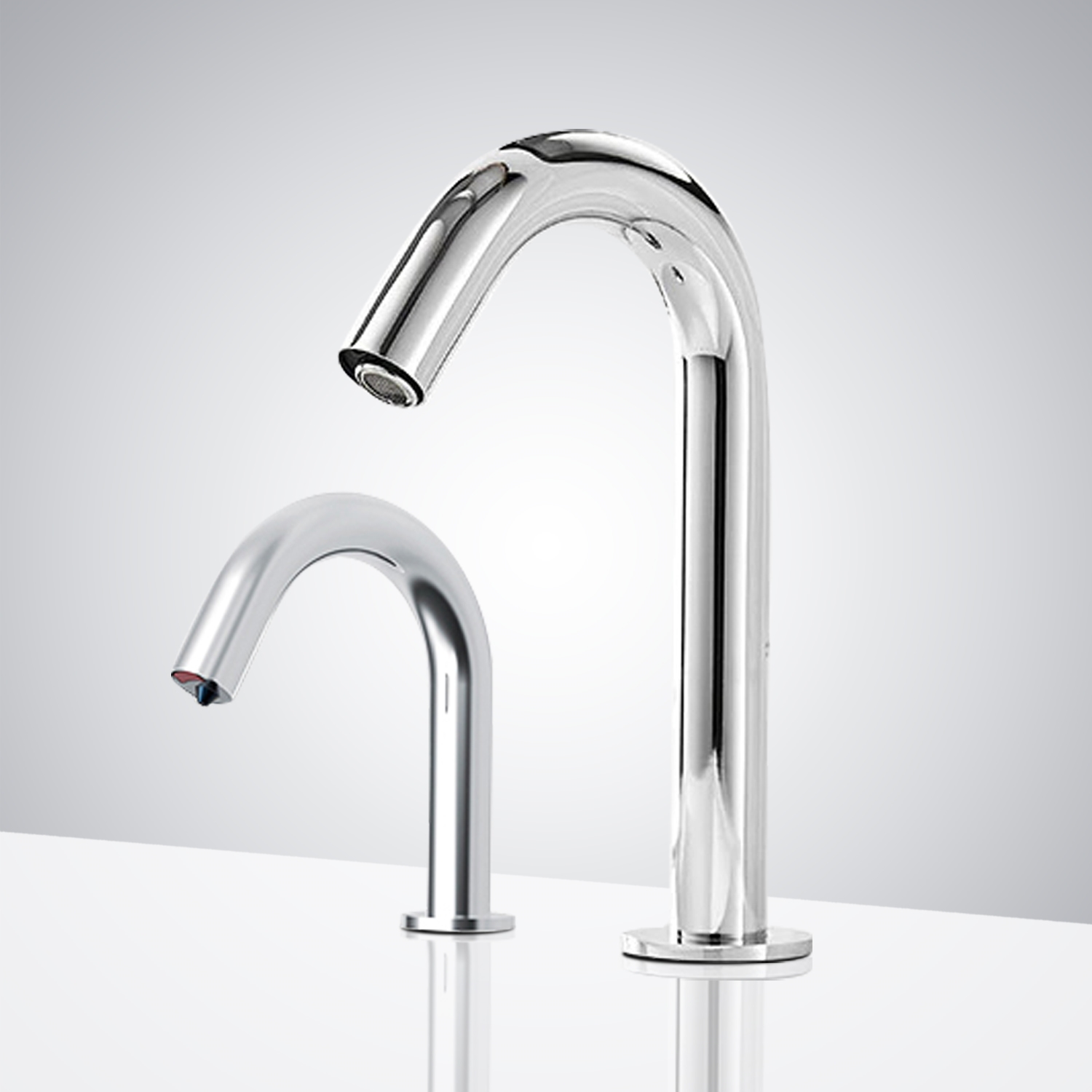 Fontana Bollnäs Chrome Gooseneck Motion Sensor Faucet & Automatic Soap Dispenser for Restrooms