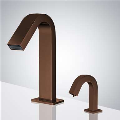 Fontana Deauville Light Oil Rubbed Bronze Motion Touchless Sensor Faucet & Automatic Soap Dispenser for Restrooms