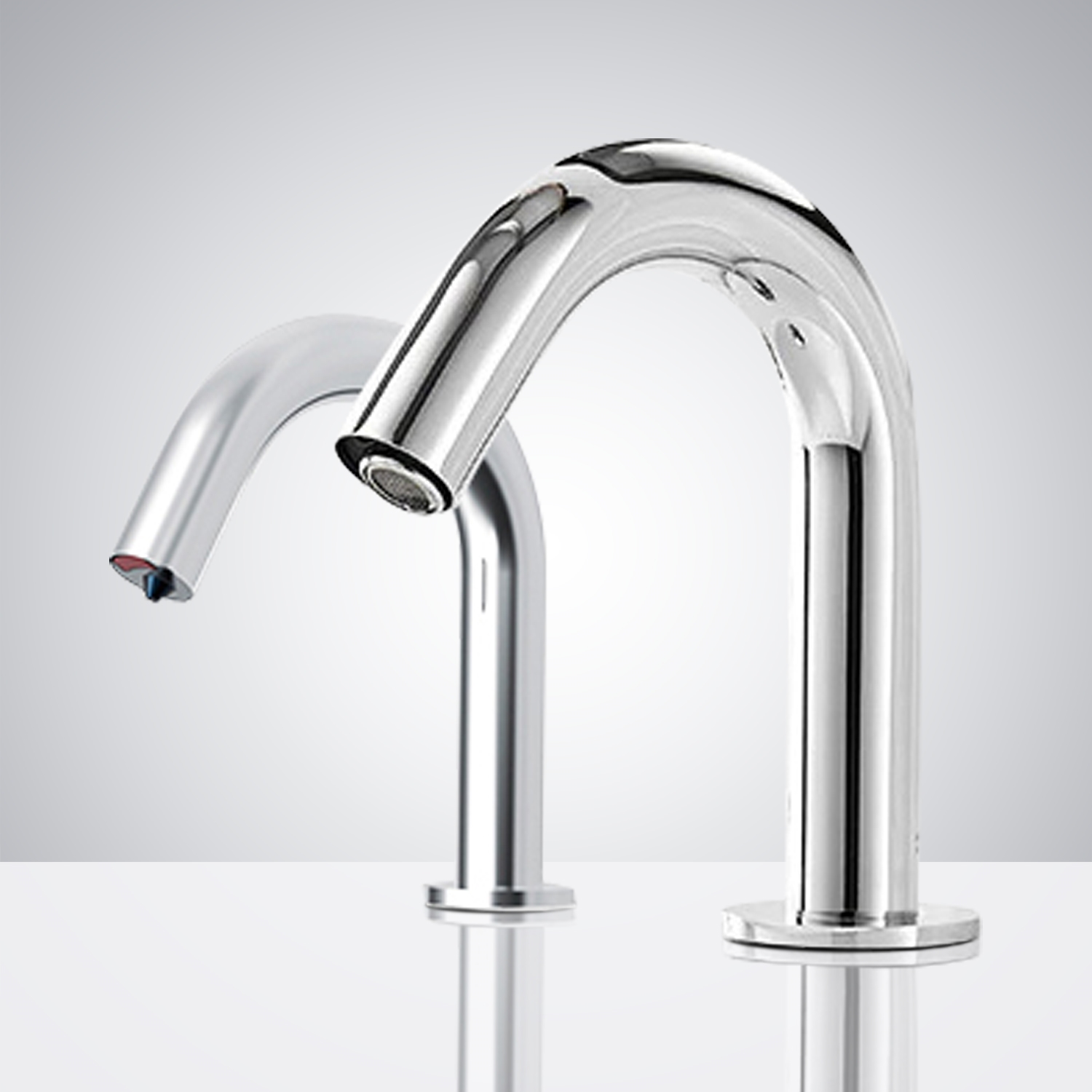 Fontana Bavaria Commercial Chrome Touchless Motion Sensor Faucet & Automatic Soap Dispenser for Restrooms